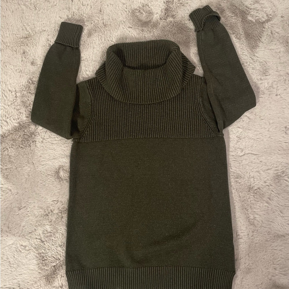 Olive Green Turtleneck Sweater
